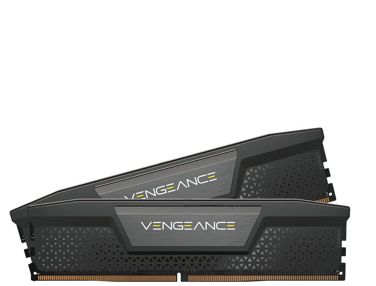 CORSAIR DDR5-6000MHz 事務机いの一番パソコン用記憶装置 VENGEANCE DDR5つづき物 (Overclock PMIC) Intel XMP 記憶装置一揃いの道具 64GB 黒いこと [32GB×2枚] CMK64GX5M2B6000C38