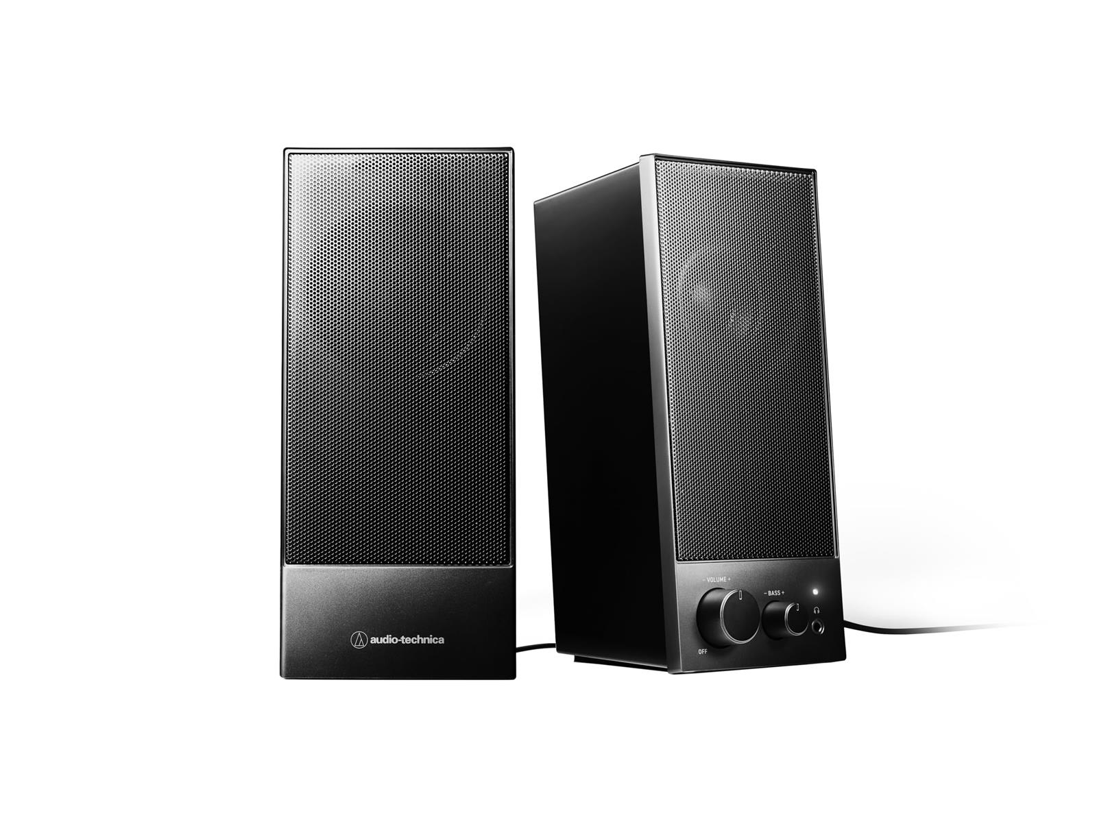 オーディオテクニカ AT-SP105 活動的金棒引き マイコン 電気蓄音機 【3.5粍ステレオミニ / USBデジタルインプット USB給電 低声域自然調整ノッブ 受話器端子 DAC付き添い人最終生産物6W φ58粍フルレンジユニット】 黒いこと