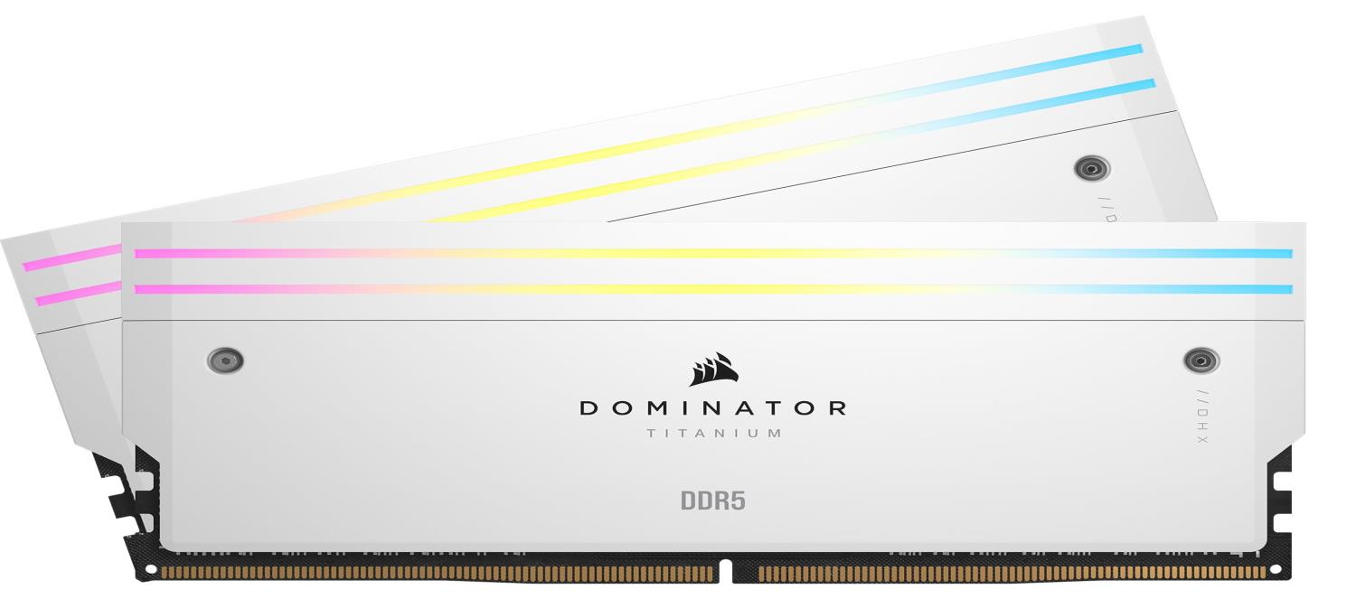 CORSAIR DDR5-6000MHz 事務机いの一番パソコン用記憶装置DOMINATOR TITANIUM RGB DDR5つづき物 AMD EXPO \u0026 Intel XMP 記憶装置一揃いの道具64GB 白いこと [32GB×2枚] CMP64GX5M2B6000Z30W