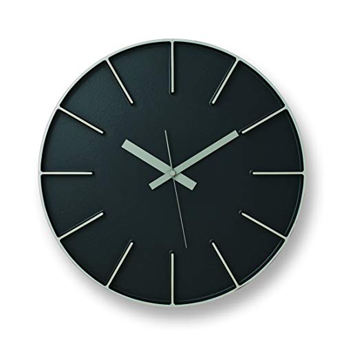 レムノス 掛時計 アナログ エッジクロック アルミニウム 黒 Edge Clock Lemnos 直径:35cm AZ-0115 BK
