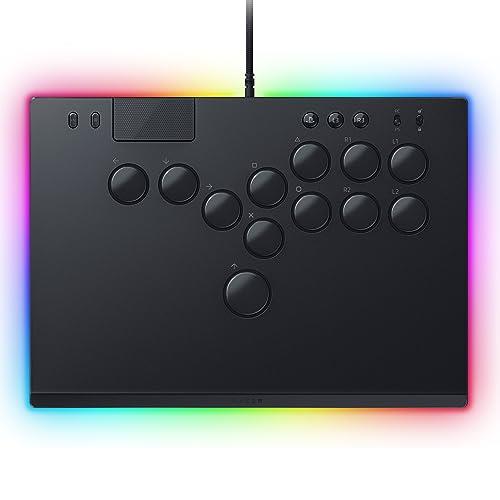 【PlayStation公 式ライセンス商品】 Razer レイザー Kitsune PS5 & PC 用 薄型 レバーレス アーケードコントローラー 高精度＆応答性の高いリニア薄型オプティカルスイッチ スリムデザイン ケーブル固定具 トーナメントロックスイッチ 取り外し可能なアルミ製トッププレート