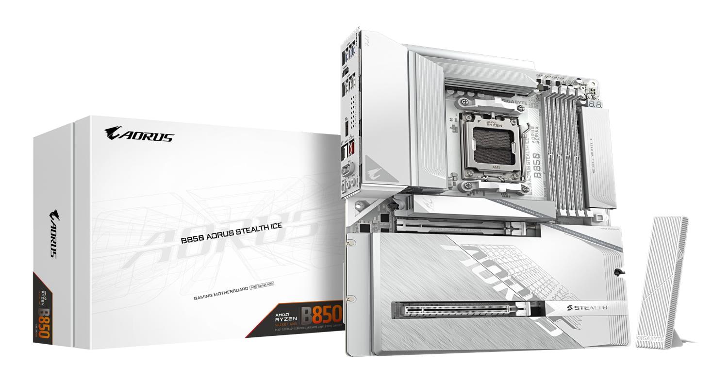 GIGABYTE B850 AORUS STEALTH ICE ATXマザーボード ホワイト B850 A STEALTH ICE MB6787