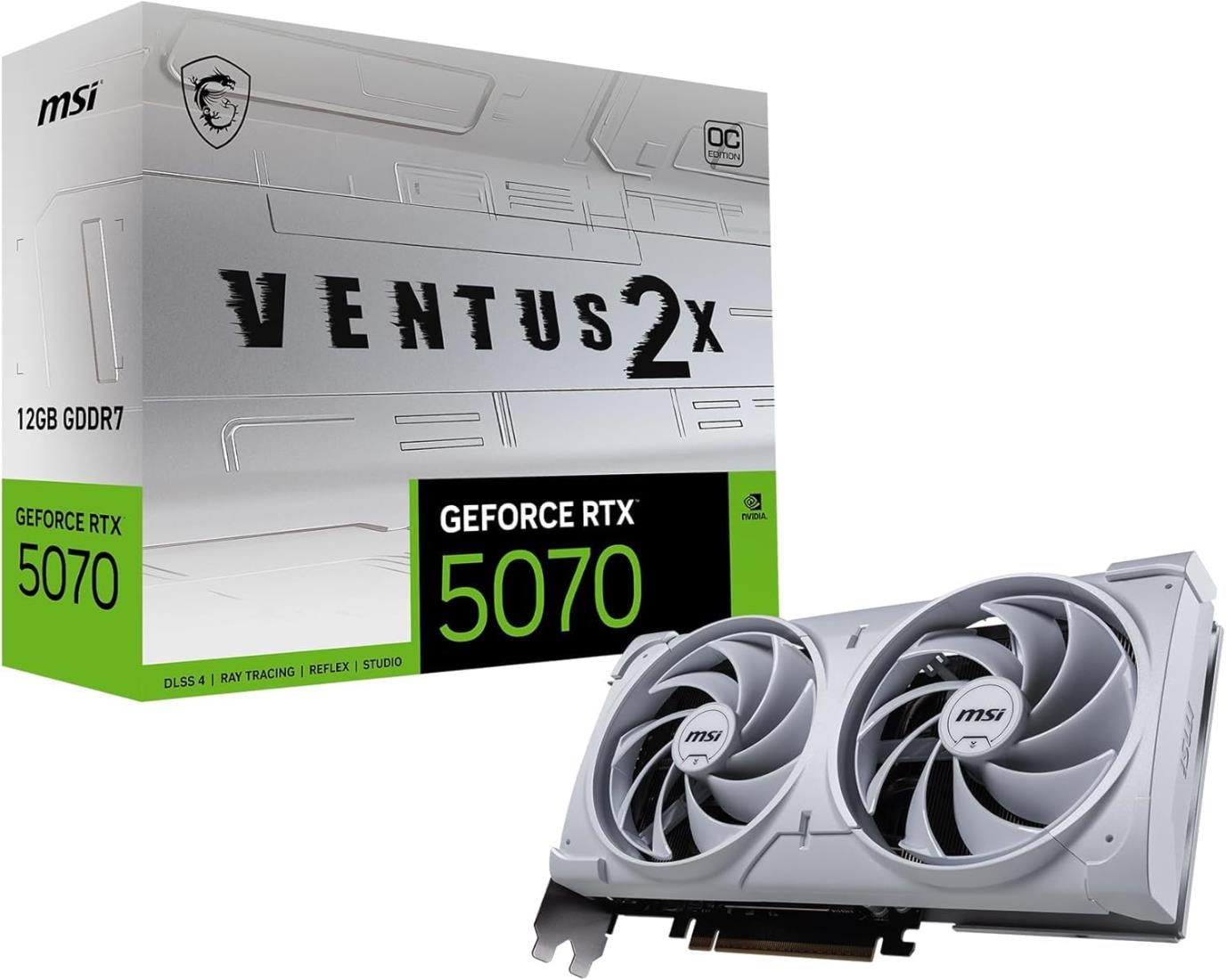 MSI GeForce RTX 5070 12G VENTUS 2X OC WHITE グラフィクスゲーム盤 VD9070