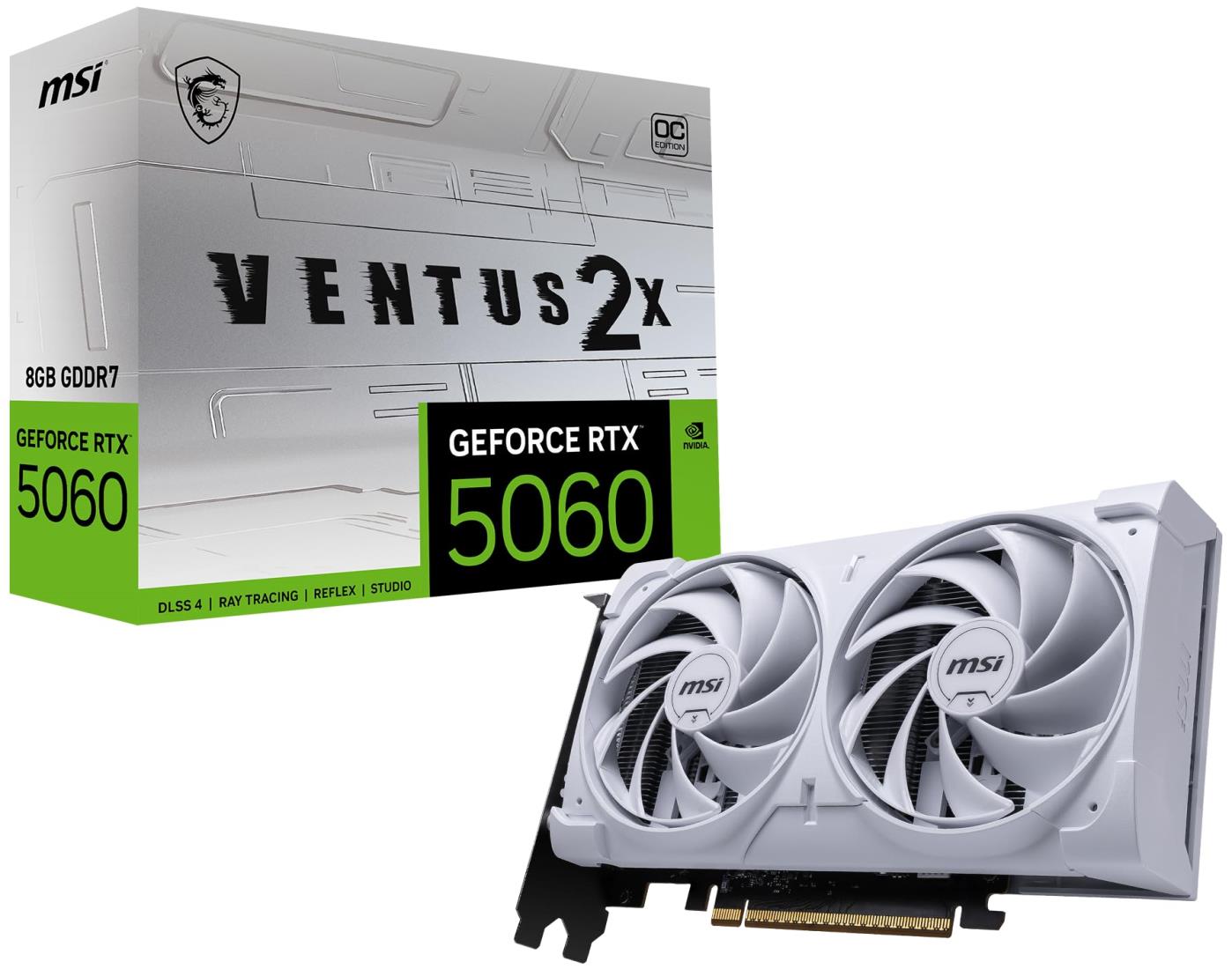 MSI GeForce RTX 5060 8G VENTUS 2X OC WHITE グラフィクスゲーム盤 VD9186