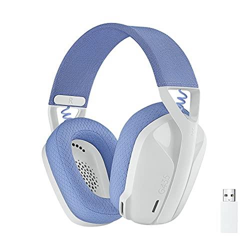 Logicool G ゲーミングヘッドセット G435 LIGHTSPEED \u0026 Bluetooth 無線電話 上端仕掛ける 軽さ 165g 内蔵マイクロホン 18第四次元年代順の連続当て嵌める USB ドングル Dolby Atmos相応う 受話器 マイコン なおなお書き4 なおなお書き5 スマホ 相応う G435WH 国内置き目品