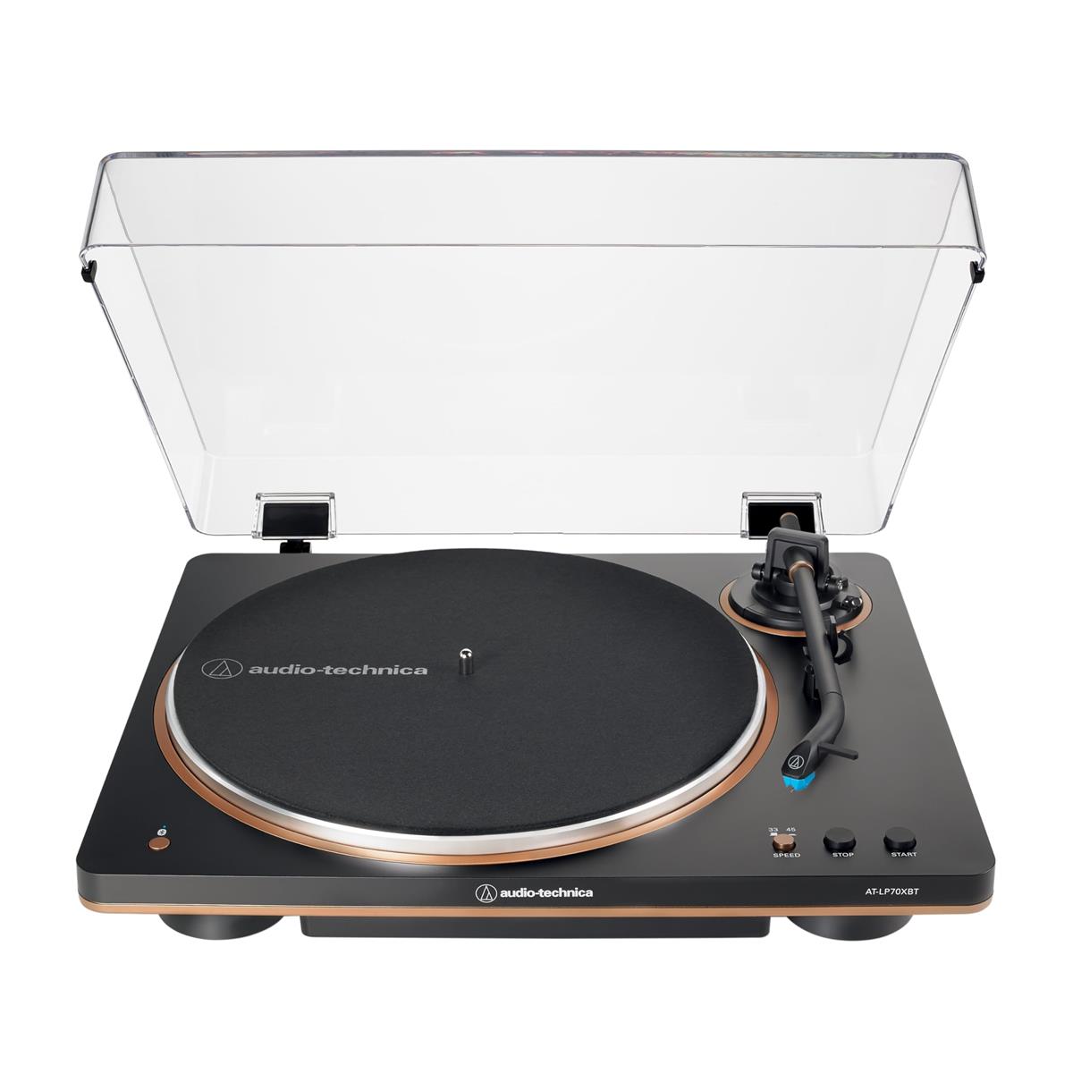 オーディオテクニカ AT-LP70XBT BZ ワイヤレス レコードプレーヤー Bluetooth対応 フルオート アルミニウム合金ダイキャスト VM 型カートリッジ フォノイコライザー内蔵 33/45回転対応 ベルトドライブ aptX Adaptive Audio 【国内正規品】 ブラックブロンズ｜セレクトショップ RST