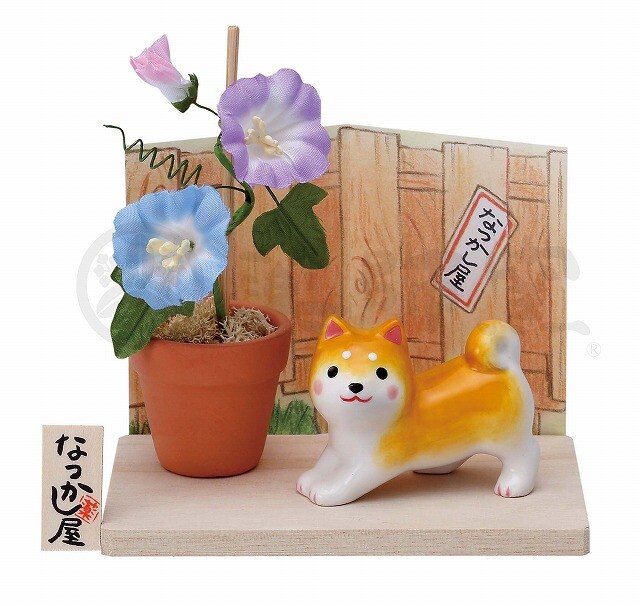 飾物 オブジェ わんこ天色 柴洋犬 朝顔 陶芸 飾付 飾 回者 犬 ミニアチュール レトロ 協同風 和今風の 和室 和テイスト 和雑貨 素敵 好いたらしい 小ささ 小さめ 所狭い なつかし建屋 Fecdas Cat