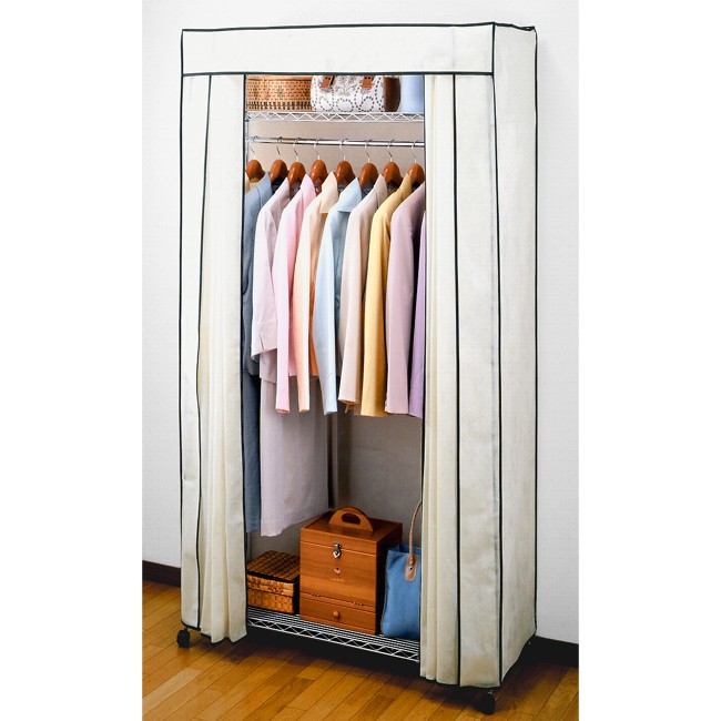 クローゼット 90幅 カバー付き シンプルインテリア 寝具 収納 スチールハンガー 90幅 収納家具 ハンガーラック 収納家具 棚付き ハンガーラック 送料無料 スチールハンガー クローゼット ワードロープ 衣類収納 クローゼットハンガー 大容量 キャスター付き カバー付き