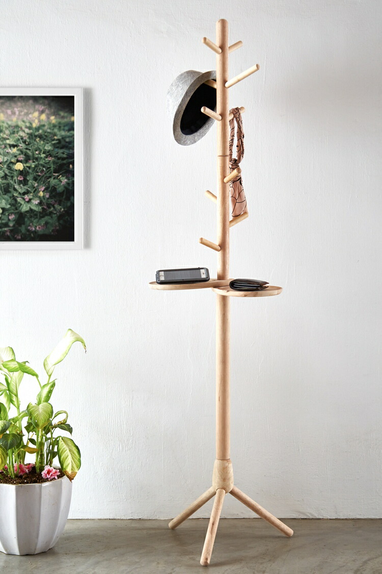 福袋特集 天然木をふんだんに使ったナチュラルシリーズ 組立家具 Natural Signature ポールハンガー ハンガーラック 洋服掛け おしゃれ コートハンガー 衣類ハンガー Fucoa Cl