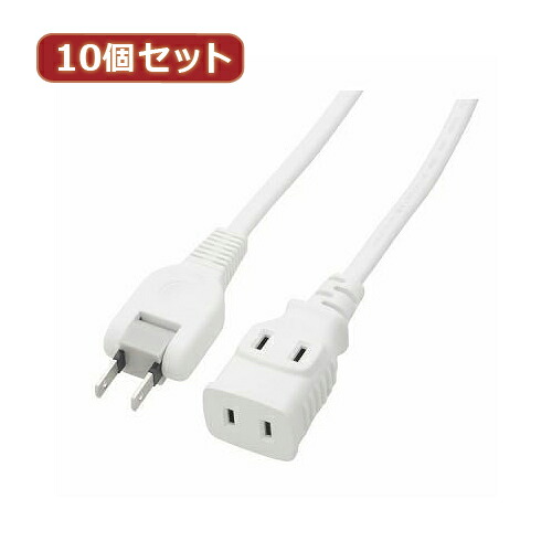 YAZAWA 10個セット 耐トラ付タップ2個口 Y02201WHX10