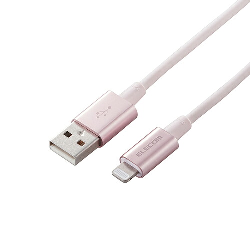 5個セット エレコム Lightningケーブル/準高耐久/アルミコネクタ/1.0m/ピンク MPA-UALPS10PNX5