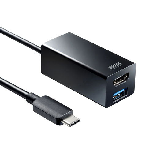 サンワサプライ USB Type-Cハブ付き HDMI変換アダプタ Aポート1・TYPE-Cポート1 USB-3TCH35BK