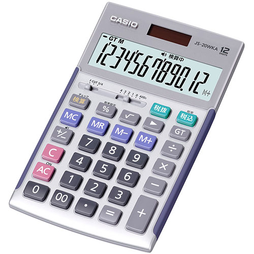 カシオ計算機 CASIO 実務電卓(検算タイプ) ジャストタイプ12桁 シルバー JS-20WKA-SR-N