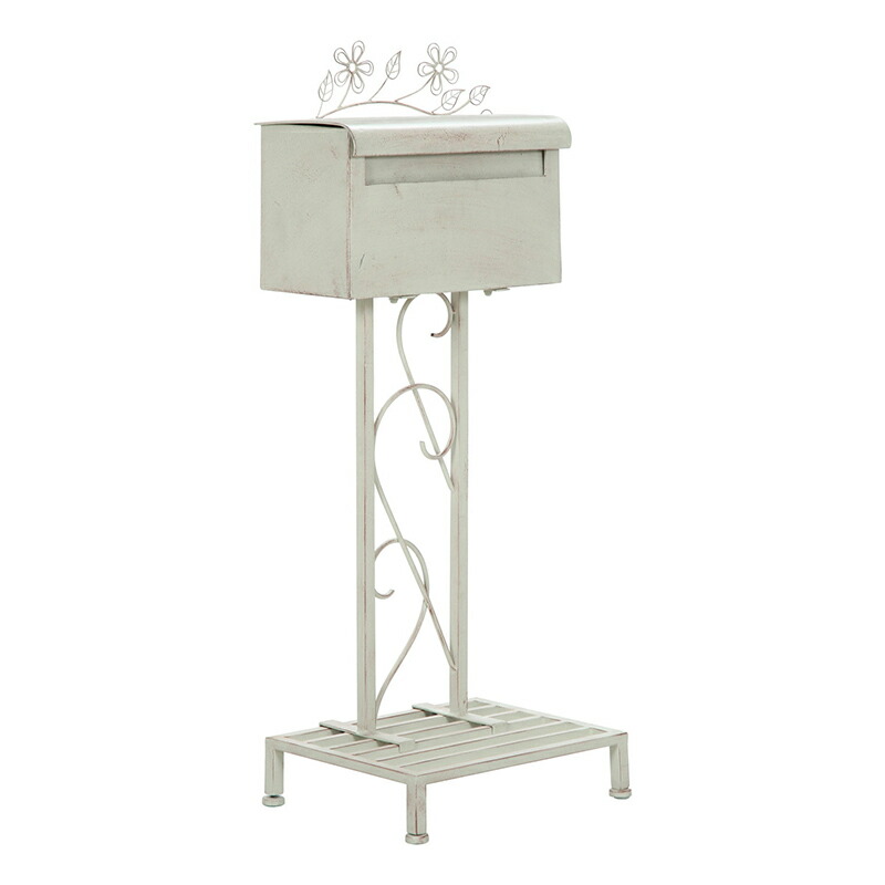 置き型 郵便ポスト 新聞受け アンティーク スチール ポスト ポスト メールボックス スタンド 一戸建て用 ポスト メールボックス アンティーク おしゃれ 郵便受け スタンド 大型 クラシック 送料無料 Viora ホワイト メールボックス ポスト スタンド 置き型 スチール 郵便