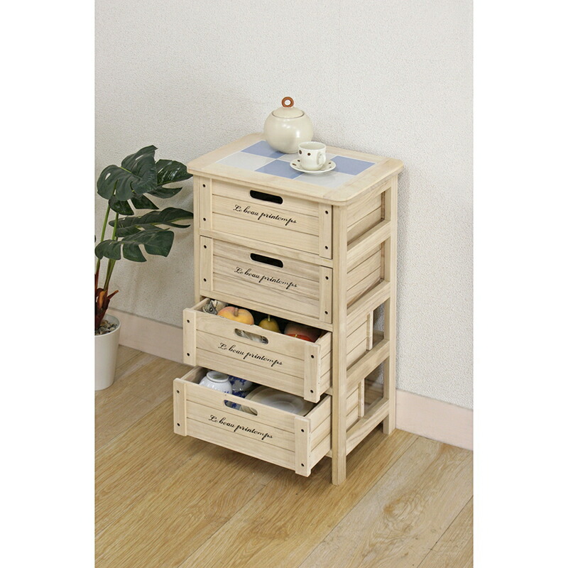 多様な 送料無料 木製4段ボックス 野菜ストッカー 幅40cm チェスト 引き出し収納 タイル 桐 たんす キッチン収納 台所 収納ボックス キャビネット シンプル モダン 北欧 おしゃれ かわいい Puntourbano Com