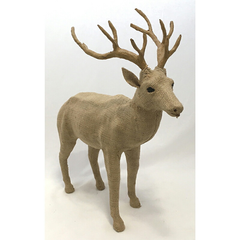 お手てねえや 牡鹿 麻 4個所得 45cm 修飾 アニマルオブジェ 装飾品 細密画 家具 すてき 洒落 手作り 軽易 北欧 カントリー キッズ 動物 鹿 Hotjobsafrica Org