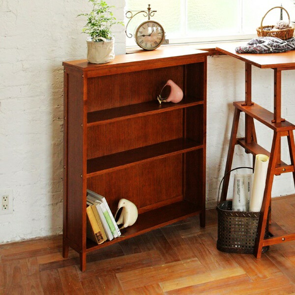 楽天市場】シェルフ 収納棚 本棚 幅106 アンティーク レトロ 無垢 天然