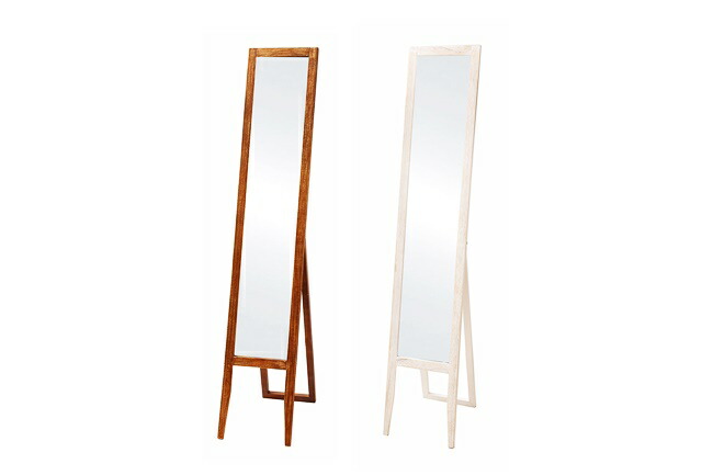 姿見 ミラー 鏡 全身鏡 姿見鏡 スタンドミラー スリムタイプ 細身 飛散防止 自立 着替え おしゃれ アンティーク レトロ モダン ブラウン ホワイト 北欧 シャビー フレンチ カントリー 一人暮らし かわいい シンプル 天然木 木製 Kodomonokuni Pippi Jp