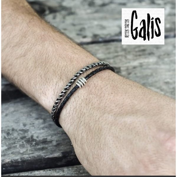 【楽天市場】Galis Jewelry MB701 ガリス ハンドメイド Silver & Leather Bracelet メンズ