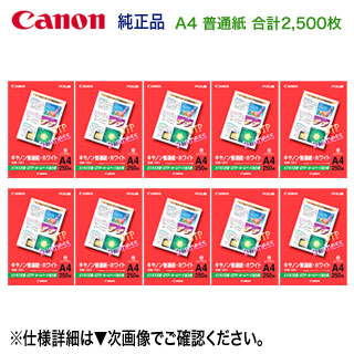 【合計2,500枚】 キヤノン 純正 A4 普通紙 ホワイト 250枚×10セット （SW-101A4） 6614A001 【送料無料】 ★注意：代引不可画像