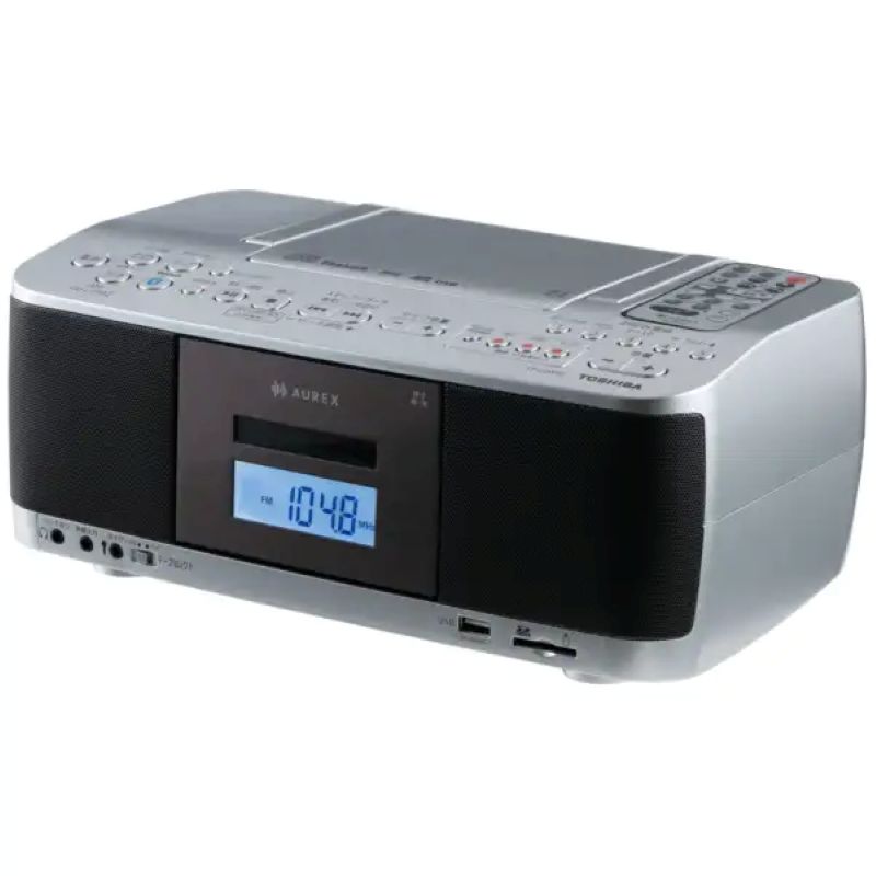 ラジカセ カセット 録音 レコーダー CDラジオ SD USB カセットデッキ 持ち運び コンパクトBluetooth 受信 東芝 TOSHIBA AUREX オーレックス TY-CDX92 (S) シルバー