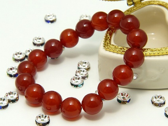 楽天市場】レッドアゲート ハート 水晶AAA4mm ブレスレット 天然石