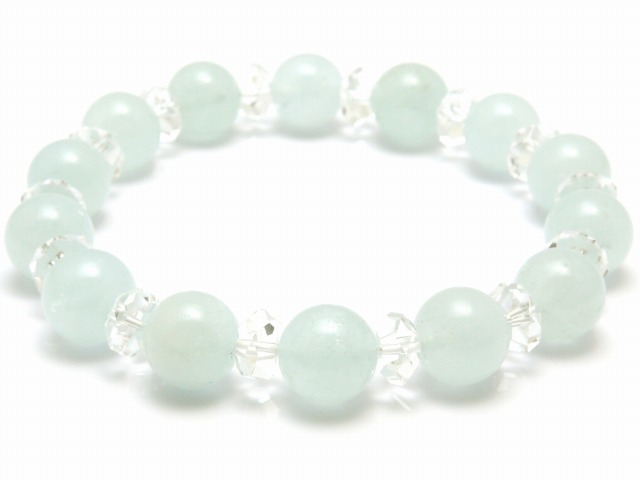 楽天市場】アクアマリン ブレスレット 9mm玉×24個 内周17cm 天然石