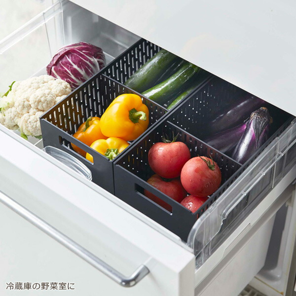 山崎実業 野菜ストッカー Tower スタッキング ストッカー タワー ブラック ベジタブルストッカー 仕切り付き 保存ケース 収納 整理 根菜 通気 選べるカラー ホワイト 野菜 全商品オープニング価格 Tower