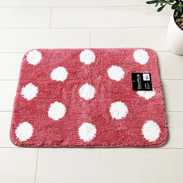 楽天市場 バスマット Happy Mat ファンシードット 45 65cm 選べるカラー ピンク ブルー 足ふきマット 足拭き 湯上り 洗える 洗濯機 丸洗い 脱衣所 風呂 風呂上がり かわいい やわらかい オンラインショップ びーんず