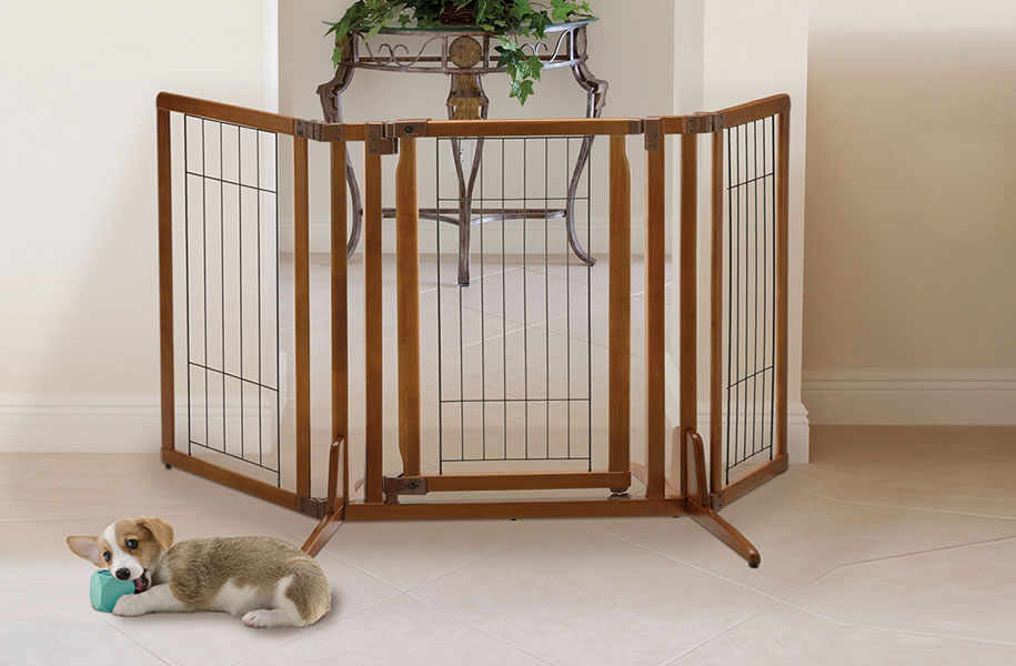 リッチェル 飛び出し 犬 柵 室内 中型犬 木製おくだけドア付ペットゲート ハイタイプ レギュラー ブラウン ブラウン 置くだけ 犬用 フェンス 犬の ガード 仕切り 飛び出し 防止 自立 玄関 キッチン 中型犬 小型犬 幅調節 オンラインショップ びーんず置くだけ 犬用