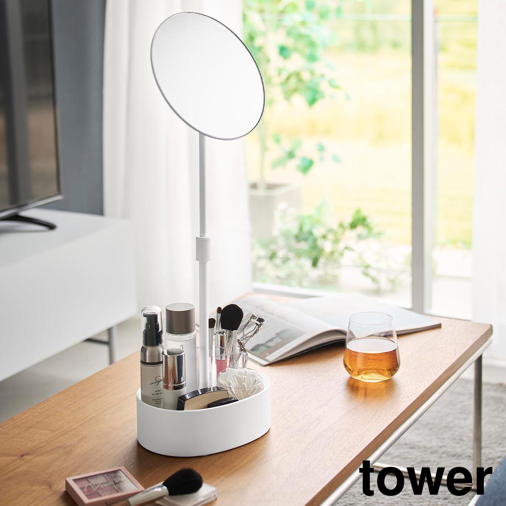 楽天市場】高さと角度が調節できる収納付きスタンドミラー タワー 山崎