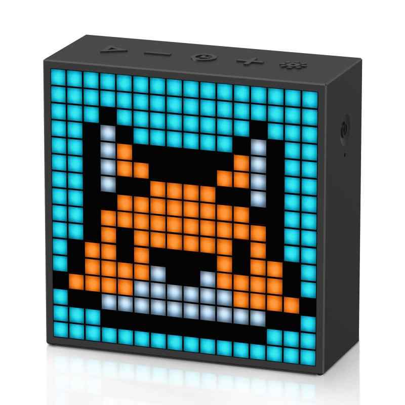 Divoom Timebox スマートポータブルBluetooth LEDスピーカー アプリ制御ピクセルアートアニメーション、通知、内蔵時計/アラーム画像