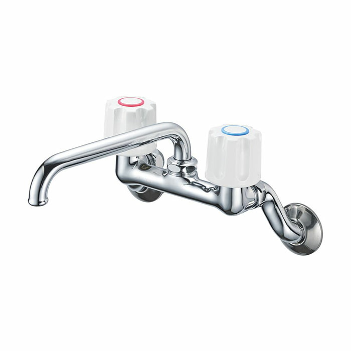 (LINEクーポン有)三栄水栓 K21-W-13 ツーバルブ混合栓(共用形) SANEI