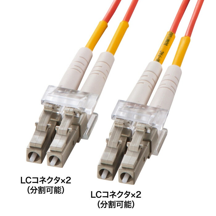 (LINEクーポン有)サンワサプライ HKB-LCLC5-03N メガネ型光ファイバケーブル(マルチ50μm・LC×2-LC×2・3m) SANWASUPPLY