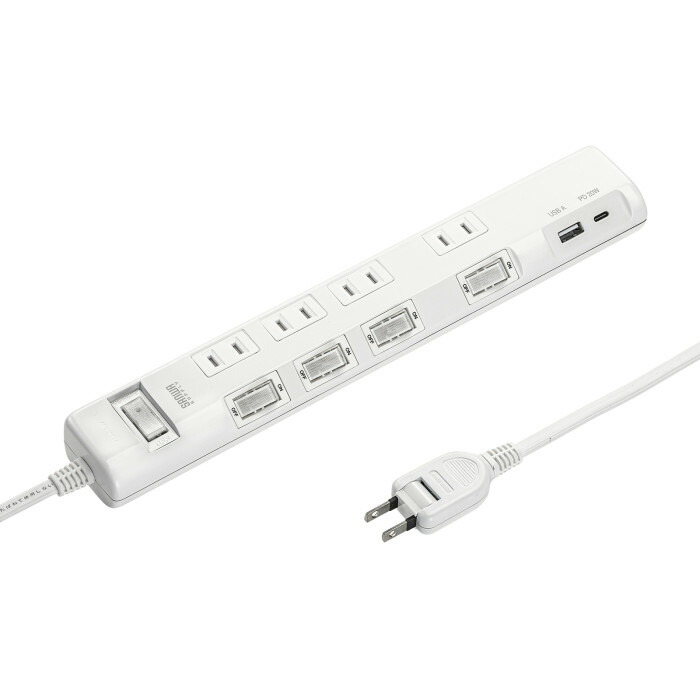 (LINEクーポン有)サンワサプライ TAP-B107UC-3W 節電タップ SANWASUPPLY