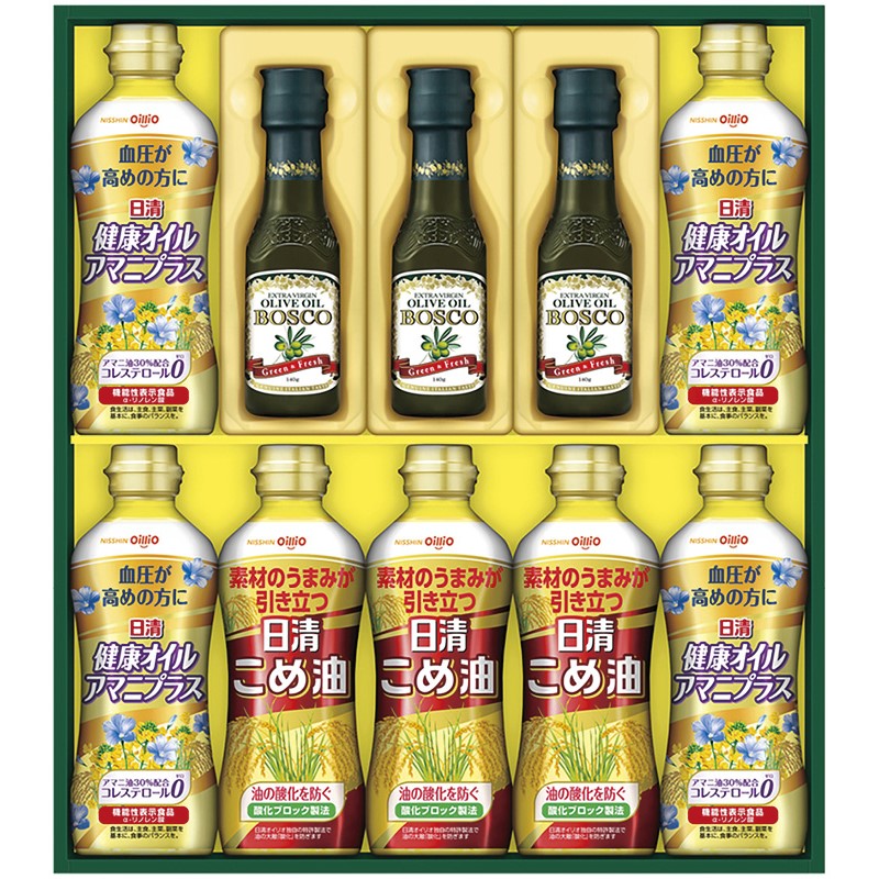 (LINEクーポン有)日清オイリオ BM-50A ヘルシーオイル＆ボスコギフト ギフト 内祝い 贈り物 贈与品 プレゼント お返し (代引不可) (のし包装無料対応可)