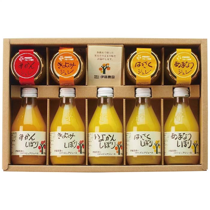 (LINEクーポン有)伊藤農園 V-113 100％ピュアジュース＆ジュレセット ギフト 贈り物 プレゼント 定番 (のし包装無料対応可) (代引不可)
