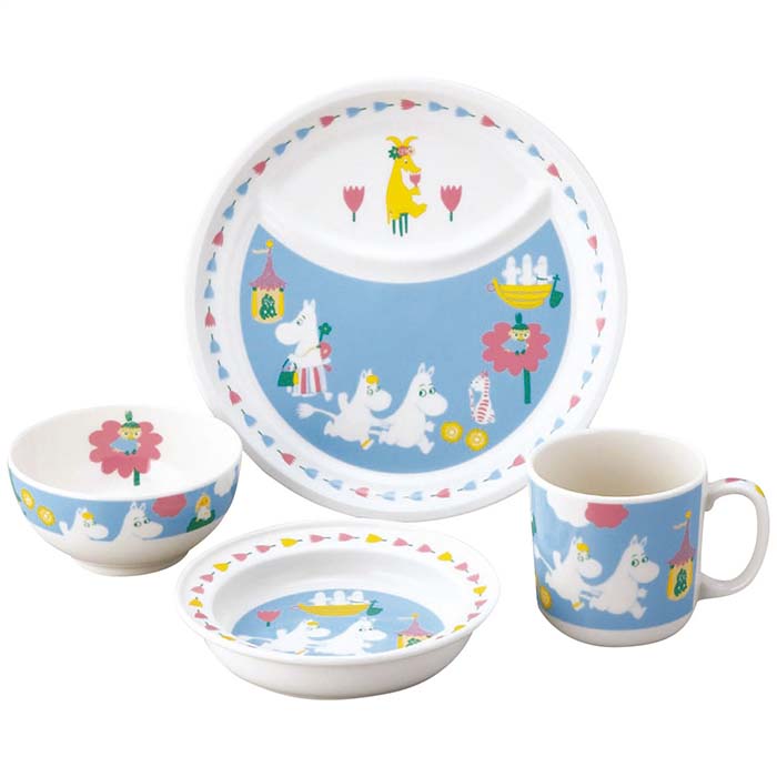 (LINEクーポン有)山加商店 MM1200-113 お子様食器4ピースセット ギフト 贈り物 プレゼント 定番 ムーミン (のし包装無料対応可) (代引不可)