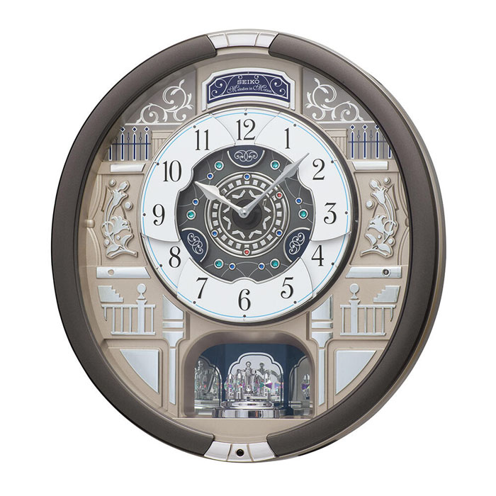 (LINEクーポン有)セイコー RE603N からくり掛け時計 メロディ 濃グレーメタリック SEIKO