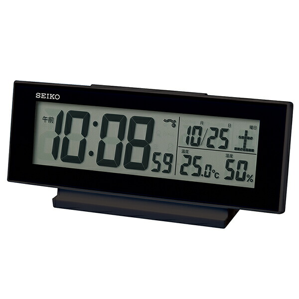 (LINEクーポン有)セイコー SQ324K 夜でも見える デジタル電波時計 ブラック SEIKO