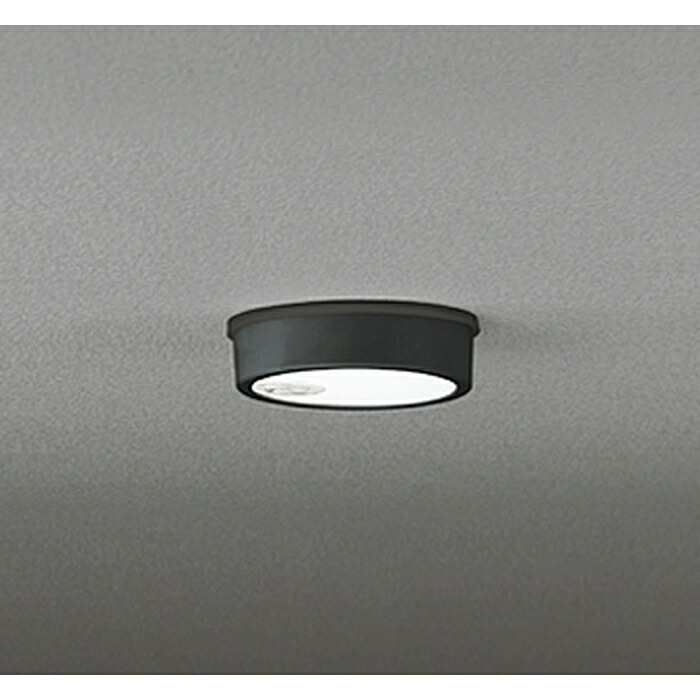 (LINEクーポン有)オーデリック OG254535R 軒下用シーリングライト 白熱灯器具60W相当 人感センサーON-OFF型 昼白色 ブラック 防雨型 ODELIC｜住設と電材の洛電マート