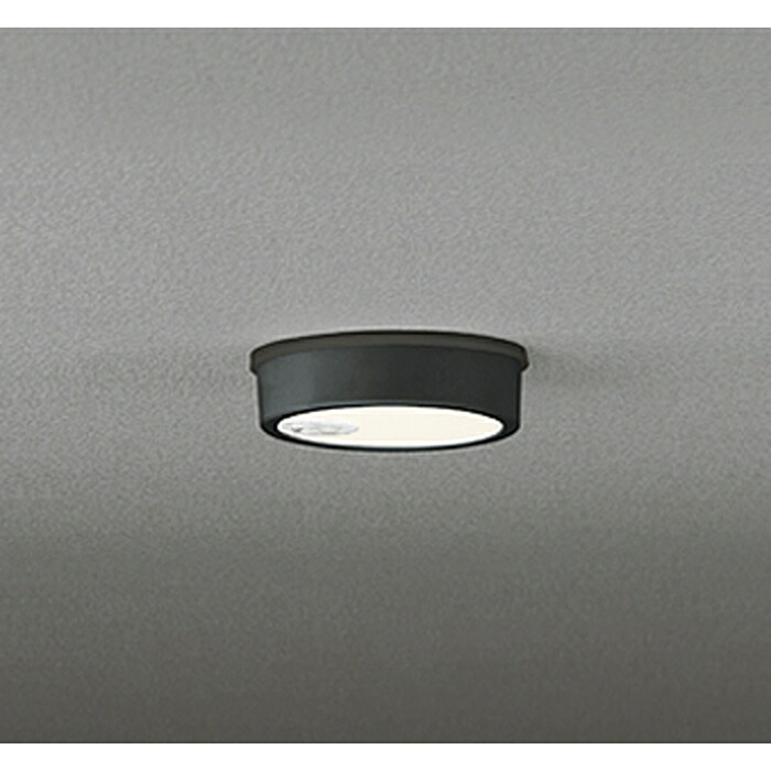 (LINEクーポン有)オーデリック OG254536R 軒下用シーリングライト 白熱灯器具60W相当 人感センサーON-OFF型 電球色 ブラック 防雨型 ODELIC