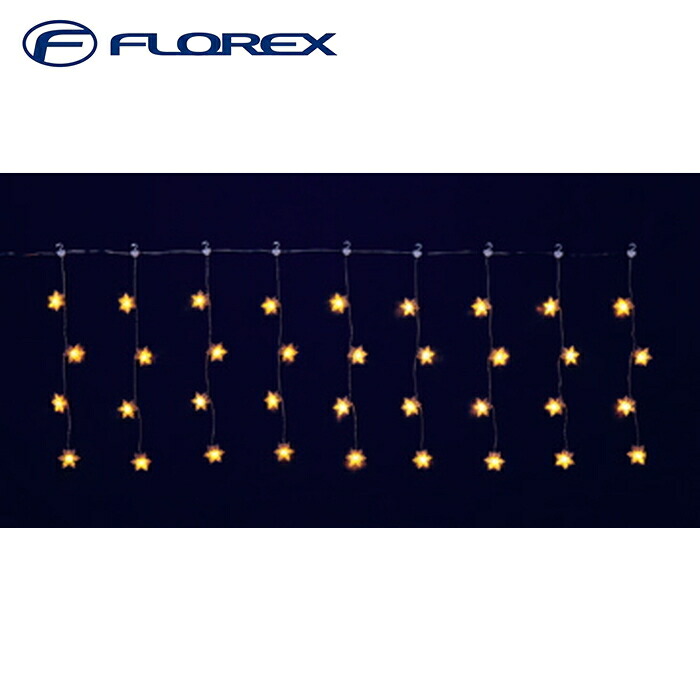 (LINEクーポン有)フローレックス KT-3708 20連ゴールドLEDミニスノーフレイクカーテンライト イルミネーション クリスマス Xmas FLOREX (代引不可)