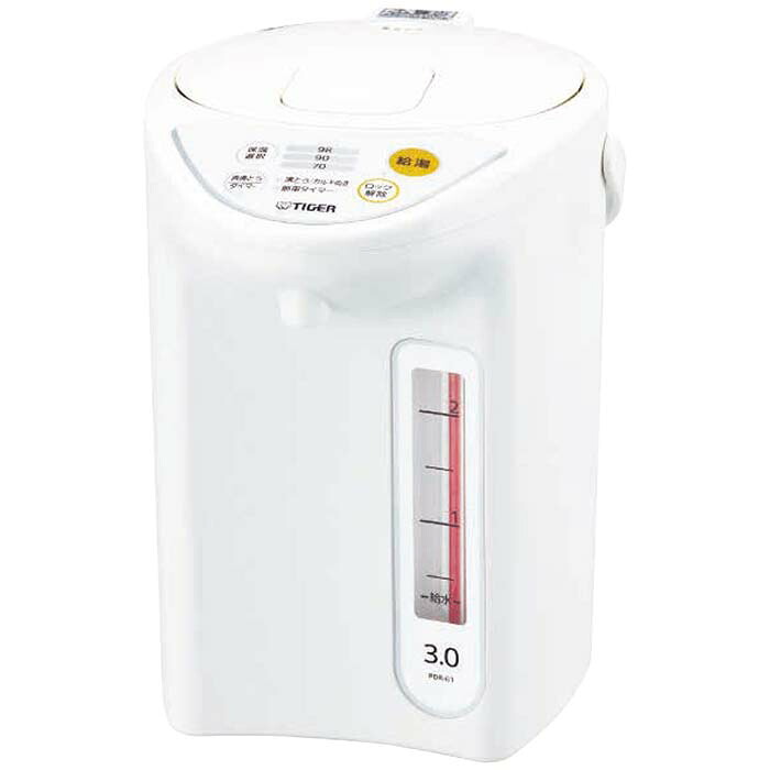 (LINEクーポン有)タイガー魔法瓶 PDR-G301W マイコン電動ポット3l ギフト 贈り物 プレゼント 定番 (のし包装無料対応可) (代引不可)｜住設と電材の洛電マート