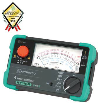 (LINEクーポン有)共立電気計器 3441BT アナログ4レンジ絶縁抵抗計 KYORITSU