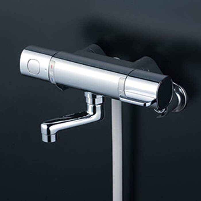 (LINEクーポン有)KVK FTB100KWR8T サーモスタット式シャワー(80mmパイプ付)(寒冷地用)(代引不可)
