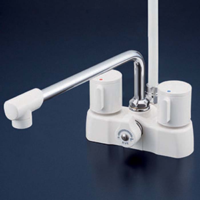 (LINEクーポン有)KVK KF2008G3R3 デッキ形2ハンドルシャワー(300mmパイプ付)(代引不可)