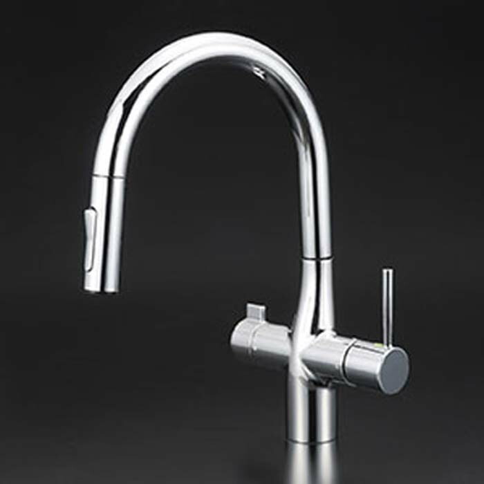 (LINEクーポン有)KVK KM6081V11EC ビルトイン浄水器用シングルシャワー付混合栓(ｅレバー・回転規制)(代引不可) 42,296円