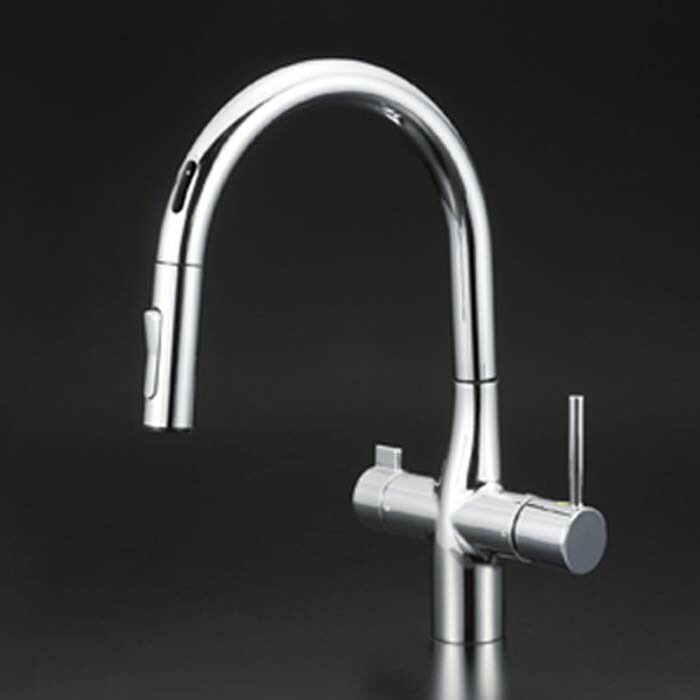 (LINEクーポン有)KVK KM6091EC ビルトイン浄水器用シングルシャワー付混合栓(センサー)(代引不可)