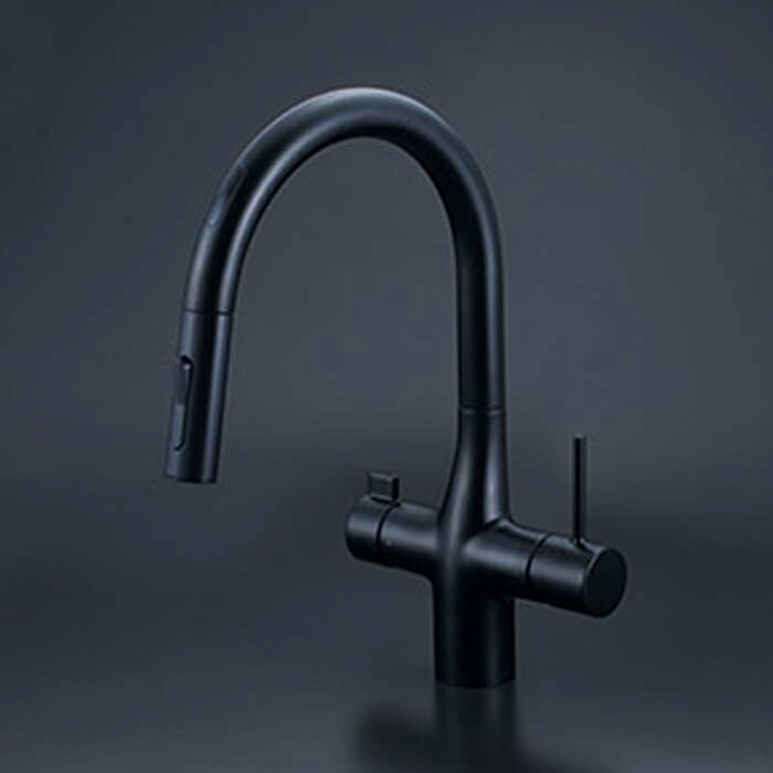 (LINEクーポン有)KVK KM6091ECM5 ビルトイン浄水器用シングルシャワー付混合栓(センサー) マットブラック(代引不可)|住設と電材の洛電マート